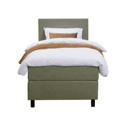 Leen Bakker Boxspring Liv egaal - groen - 90x200 cm - ronde poot