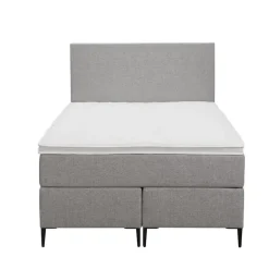 Leen Bakker Boxspring Liv egaal - lichtgrijs - 120x200 cm - slanke poot Online