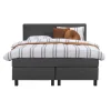 Leen Bakker Boxspring Liv geblokt - antraciet - 140x200 cm - vierkante poot Sale
