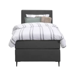Leen Bakker Boxspring Liv geblokt - antraciet - 90x200 cm - slanke poot Online