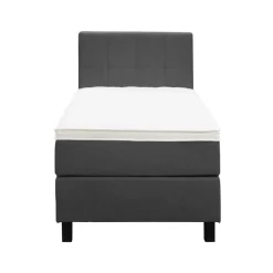 Leen Bakker Boxspring Liv geblokt - antraciet - 90x200 cm - vierkante poot Clearance
