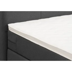 Leen Bakker Boxspring Liv geblokt - antraciet - 90x200 cm - vierkante poot Clearance