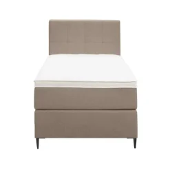 Leen Bakker Boxspring Liv geblokt - beige - 90x200 cm - slanke poot New