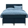 Leen Bakker Boxspring Liv geblokt - blauw - 120x200 cm - slanke poot Best