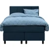 Leen Bakker Boxspring Liv geblokt - blauw - 120x200 cm - ronde poot Online