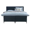 Leen Bakker Boxspring Liv geblokt - blauw - 160x200 cm - slanke poot New