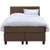 Leen Bakker Boxspring Liv geblokt - bruin - 120x200 cm - vierkante poot Online