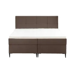 Leen Bakker Boxspring Liv geblokt - bruin - 180x200 cm - slanke poot Sale