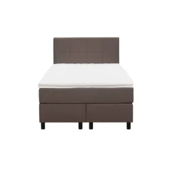 Leen Bakker Boxspring Liv geblokt - donkerbruin - 120x200 cm - ronde poot Clearance