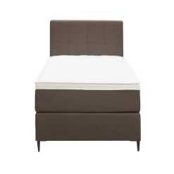 Leen Bakker Boxspring Liv geblokt - donkerbruin - 90x200 cm - slanke poot New