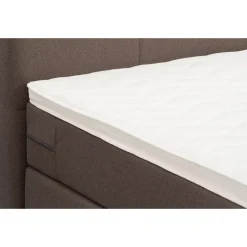 Leen Bakker Boxspring Liv geblokt - donkerbruin - 90x200 cm - vierkante poot Clearance