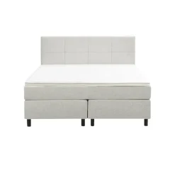 Leen Bakker Boxspring Liv geblokt - ecru - 140x200 cm - ronde poot New