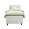 Leen Bakker Boxspring Liv geblokt - ecru - 90x200 cm - ronde poot Clearance