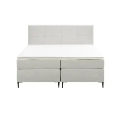 Leen Bakker Boxspring Liv geblokt - ecru - 180x200 cm - slanke poot