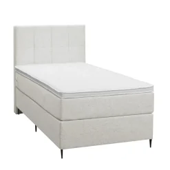 Leen Bakker Boxspring Liv geblokt - ecru - 90x200 cm - slanke poot Sale