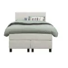 Leen Bakker Boxspring Liv geblokt - ecru - 120x200 cm - vierkante poot New