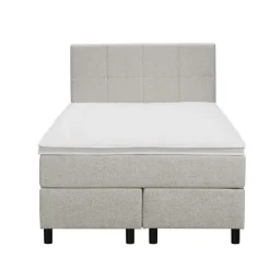 Leen Bakker Boxspring Liv geblokt - ecru - 120x200 cm - ronde poot Sale