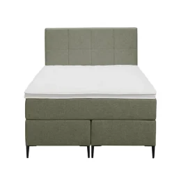 Leen Bakker Boxspring Liv geblokt - groen - 120x200 cm - slanke poot Best