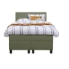 Leen Bakker Boxspring Liv geblokt - groen - 120x200 cm - vierkante poot Online