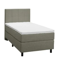 Leen Bakker Boxspring Liv geblokt - groen - 90x200 cm - ronde poot Best