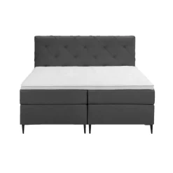 Leen Bakker Boxspring Liv geruit - antraciet - 180x200 cm - slanke poot Best