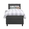 Leen Bakker Boxspring Liv geruit - antraciet - 90x200 cm - ronde poot Best