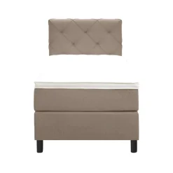 Leen Bakker Boxspring Liv geruit - beige - 90x200 cm - ronde poot Discount