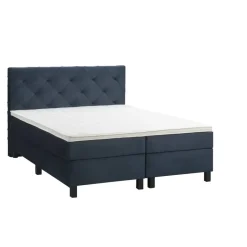 Leen Bakker Boxspring Liv geruit - blauw - 180x200 cm - vierkante poot Sale