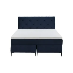 Leen Bakker Boxspring Liv geruit - blauw - 140x200 cm - slanke poot Best