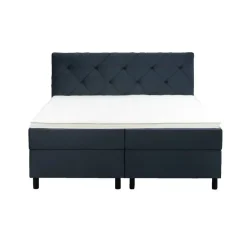 Leen Bakker Boxspring Liv geruit - blauw - 180x200 cm - ronde poot