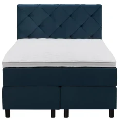 Leen Bakker Boxspring Liv geruit - blauw - 120x200 cm - ronde poot Sale