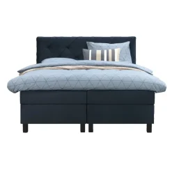 Leen Bakker Boxspring Liv geruit - blauw - 160x200 cm - vierkante poot Online