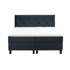 Leen Bakker Boxspring Liv geruit - blauw - 160x200 cm - vierkante poot Online