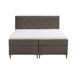 Leen Bakker Boxspring Liv geruit - donkerbruin - 160x200 cm - slanke poot Hot