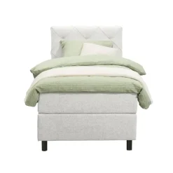 Leen Bakker Boxspring Liv geruit - ecru - 90x200 cm - ronde poot Sale