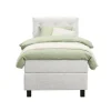 Leen Bakker Boxspring Liv geruit - ecru - 90x200 cm - vierkante poot Clearance