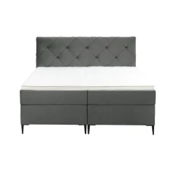 Leen Bakker Boxspring Liv geruit - grijs - 160x200 cm - slanke poot Best