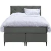 Leen Bakker Boxspring Liv geruit - grijs - 120x200 cm - slanke poot Discount