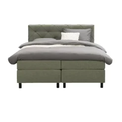 Leen Bakker Boxspring Liv geruit - groen - 160x200 cm - ronde poot New