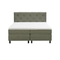 Leen Bakker Boxspring Liv geruit - groen - 160x200 cm - ronde poot New