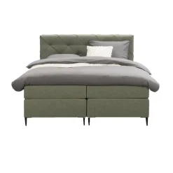 Leen Bakker Boxspring Liv geruit - groen - 180x200 cm - slanke poot Hot