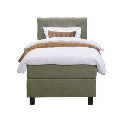 Leen Bakker Boxspring Liv geruit - groen - 90x200 cm - vierkante poot Discount