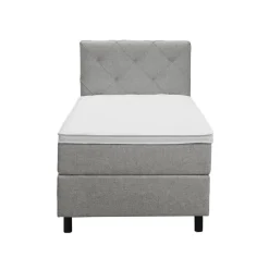 Leen Bakker Boxspring Liv geruit - lichtgrijs - 90x200 cm - ronde poot