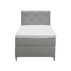 Leen Bakker Boxspring Liv geruit - lichtgrijs - 90x200 cm - slanke poot Online