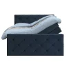 Leen Bakker Boxspring met opbergruimte en voetbord Liv geruit - blauw - 180x200cm Online