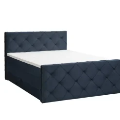 Leen Bakker Boxspring met opbergruimte en voetbord Liv geruit - blauw - 180x200cm Online