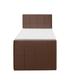 Leen Bakker Boxspring met opbergruimte en voetbord Liv geblokt - bruin - 90x200cm New