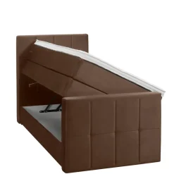 Leen Bakker Boxspring met opbergruimte en voetbord Liv geblokt - bruin - 90x200cm New