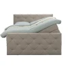 Leen Bakker Boxspring met opbergruimte en voetbord Liv geruit - beige - 180x200cm Best