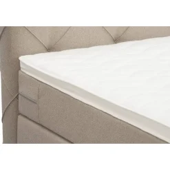 Leen Bakker Boxspring met opbergruimte en voetbord Liv geruit - beige - 180x200cm Best